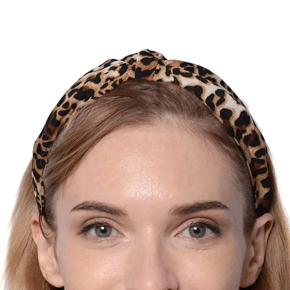 Headband Wide-Brimmed Coffee Leopard